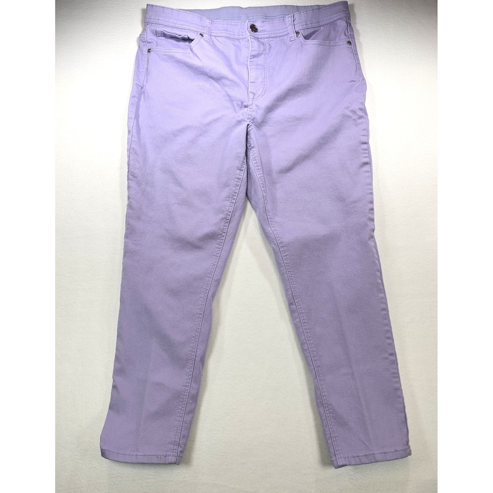 DG2 Diane Gilman The Shaper Lavender Purple High Rise Straight Leg Jeans 18W